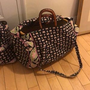 Vera Bradley elephant print duffel bag - well used